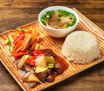 Рис с говядиной Лук лак