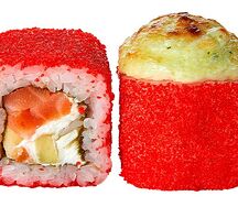 Ролл Фудзи, запеченный с курицей и лососем