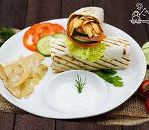 Шаверма в лаваше с грибами