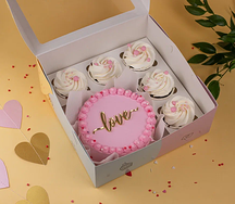 Бенто-торт с капкейками Любовь