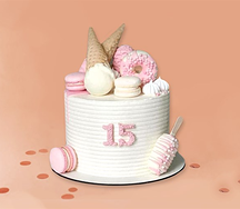 Торт для девочки Детское Очарование с макарунсами 2кг