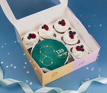 Бенто-торт с капкейками Лев