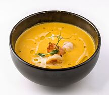 Суп-крем из тыквы с креветками