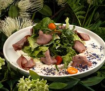Салат с мясом собственного копчения 