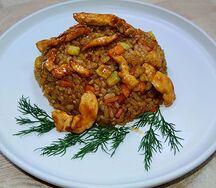 Тяхан с курицей