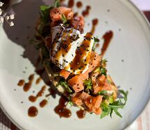 Багета с лососем на гриле