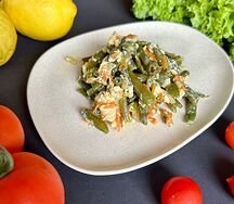 Фасоль с яйцом