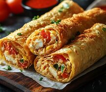 Жареная шаурма с омлетом