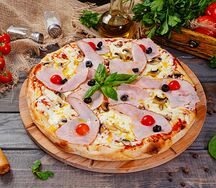 Пицца Ветчина с грибами (средняя)