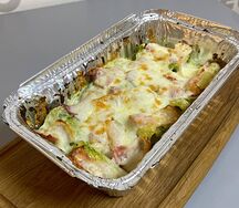 Паста Аль форно с Песто и беконом