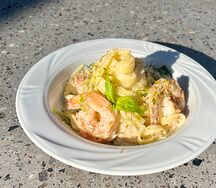 Феттуччине с Креветками в сливках