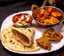 Комбо Чили панир, роти и панджаби пакора Vegan