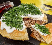 Пирог с говядиной-свининой
