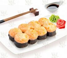 Запеченный ролл с креветкой и снежным крабом