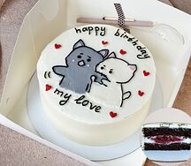 Бенто-торт Шоколад-вишня Котята happy birthday my love