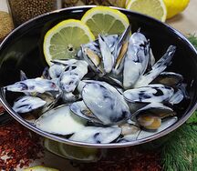 Черноморские мидии в сливочном соусе