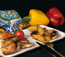 Цыпленок с картофелем по-деревенски