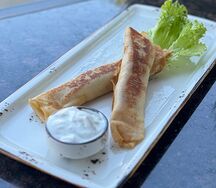 Блины с сыром и ветчиной из индейки