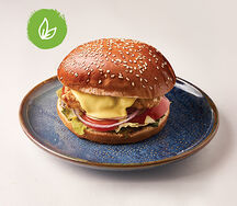 Фирменный бургер с сырным соусом