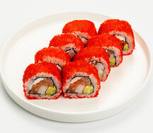 Мегаролл Самурай с лососем и креветкой