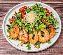 Рукола с креветками