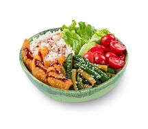 Донбури с креветкой темпура под соусом унаги