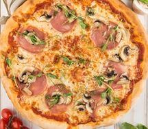 С ветчиной и грибами