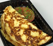 Омлет с курицей и грибами