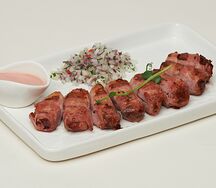 Куринная печень в беконе