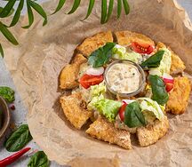 Шницель из грудки с грибным соусом