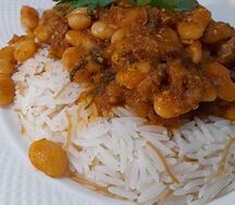 Рис с фасоль и мясом