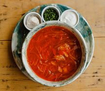 Кубанский борщ с копченой сметаной