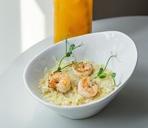 Паста орзо с креветками