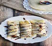 Блины с бананом и шоколадом