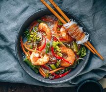 Лапша Фунчоза с креветками