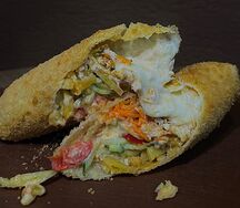 Шаверма в кляре с корейской морковью 