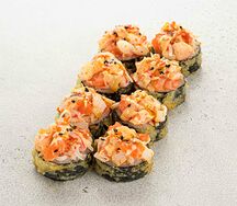 Темпура ролл с лососем и крабом (8 шт)