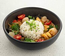 Рис с креветками в сливочном соусе