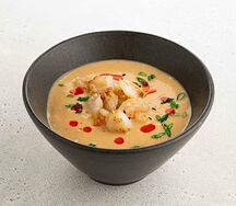 Крем-суп из лосося с креветкой