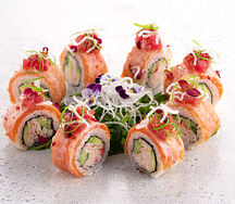 Ролл опаленная Филадельфия с камчатским крабом (8 шт)