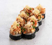 Запеченный ролл с угрем и сливочным сыром (8 шт)