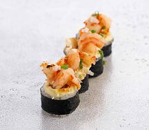 Запеченный ролл с креветкой и горгонзолой (4 шт)