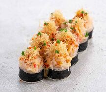 Запеченный ролл с крабом и сливочным сыром (8 шт)