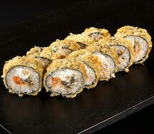 Мидии с грибами в темпуре