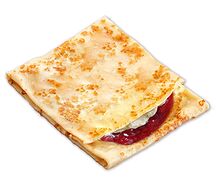 Блин с клубничным джемом и творожным сыром