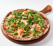 Ржаная пицца рукола с креветками