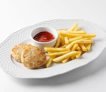 Котлетки из цыплёнка с фри