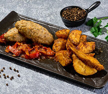 Люля-кебаб из курицы с картофелем по-деревенски