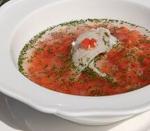 Уха Донская с сомом и расстегаем из судака  