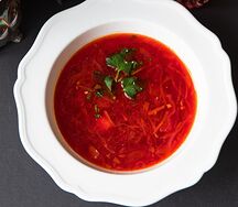 Борщ постный с фасолью